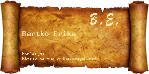 Bartko Erika névjegykártya